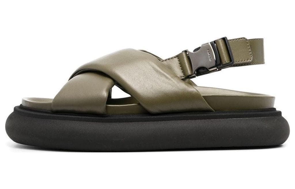 Moncler Crossover-strap Leather Sandals