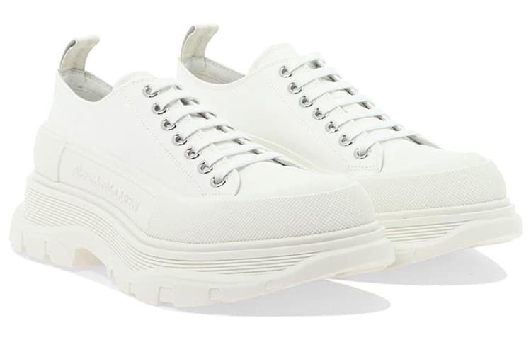 Alexander McQueen Tread Slick Low Lace Up Shoes 'White' 6