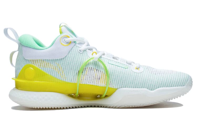 LINING Flash Strike 8 Summer Edition Basketball Shoes Men Low-Top Standard White/Light Mint Green 3