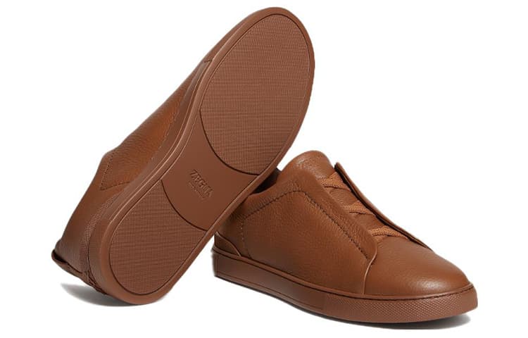 Zegna Leather Slip-on Sneakers 6