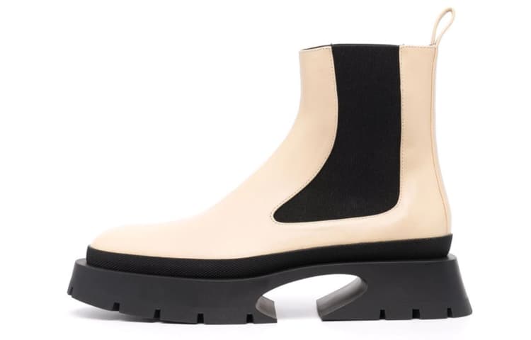 JIL SANDER Comfortable Casual Short Chelsea Boots Women's Beige 2
