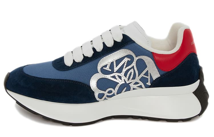 Alexander McQueen Sprint Runner Navy Red Silver tone Women's 2