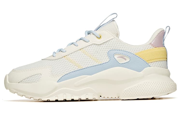 Anta Life Collection Anti-Slip And Wear-Resistant Lightweight Low-Top Chunky Sneakers Women's White Blue Yellow