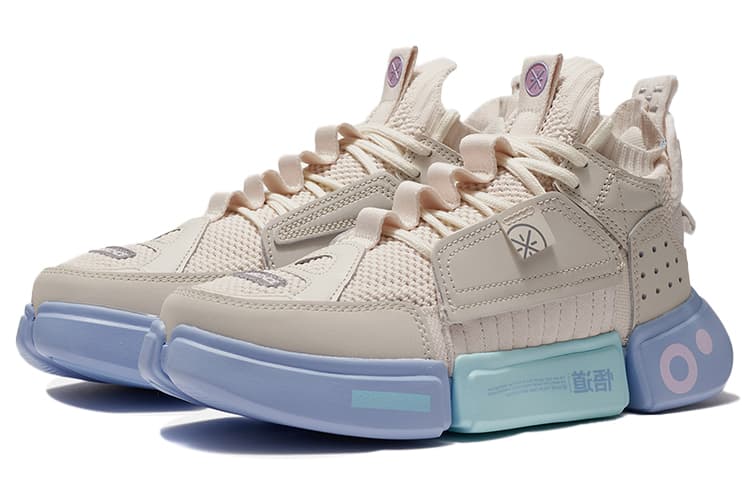 LINING Essence 2 ACE Vintage Basketball Shoes Women's Mid-Top Pearl White/Snow Gray 4