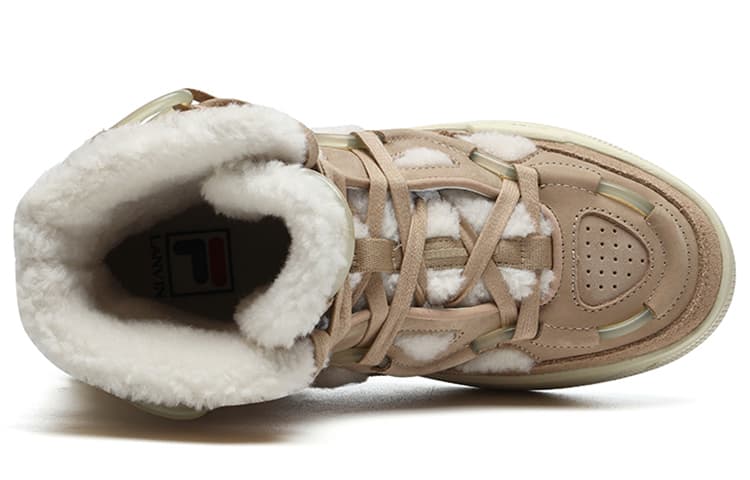 Lanvin x FILA Lanvin High-Top Skateboard Shoes Women's Creamy Beige 6