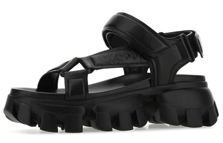 PRADA Nastro Sandal Black Leather 2