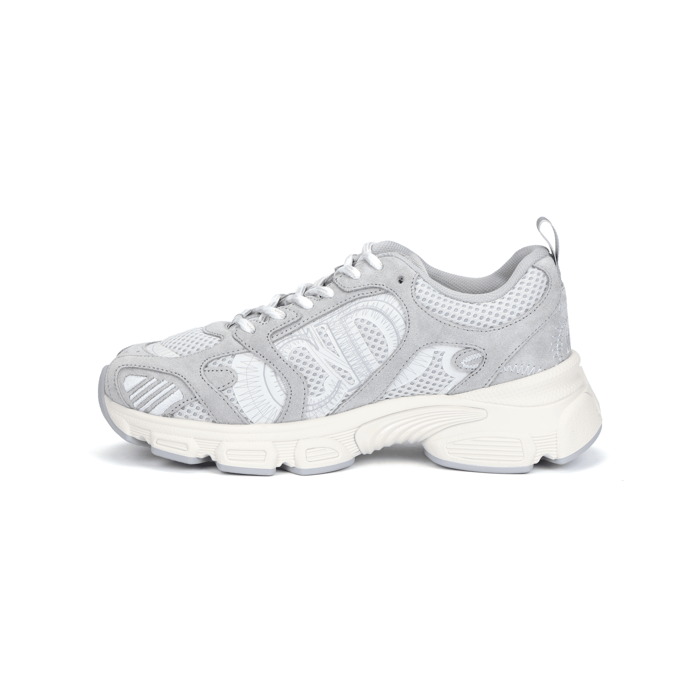 DIOR Chrono Calf Leather Suede Round-Toe Lace-Up Low-Top Casual Shoes Women's Gray
