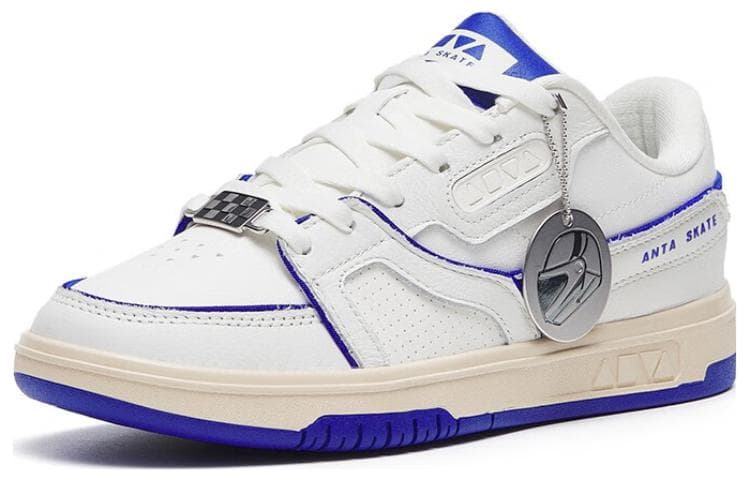 Anta Life Collection Anti-Slip And Wear-Resistant Lightweight Low-Top Skateboard Shoes Women's White Blue 3