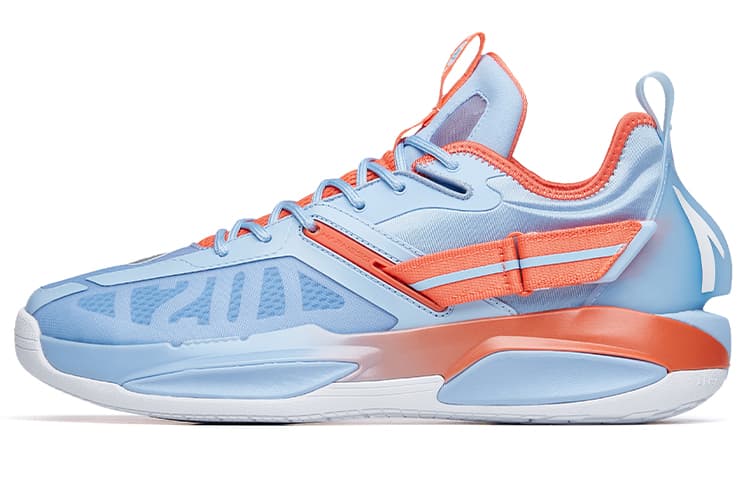 ANTA GH3 Basketball Shoes Men Low-Top Blue Orange 2