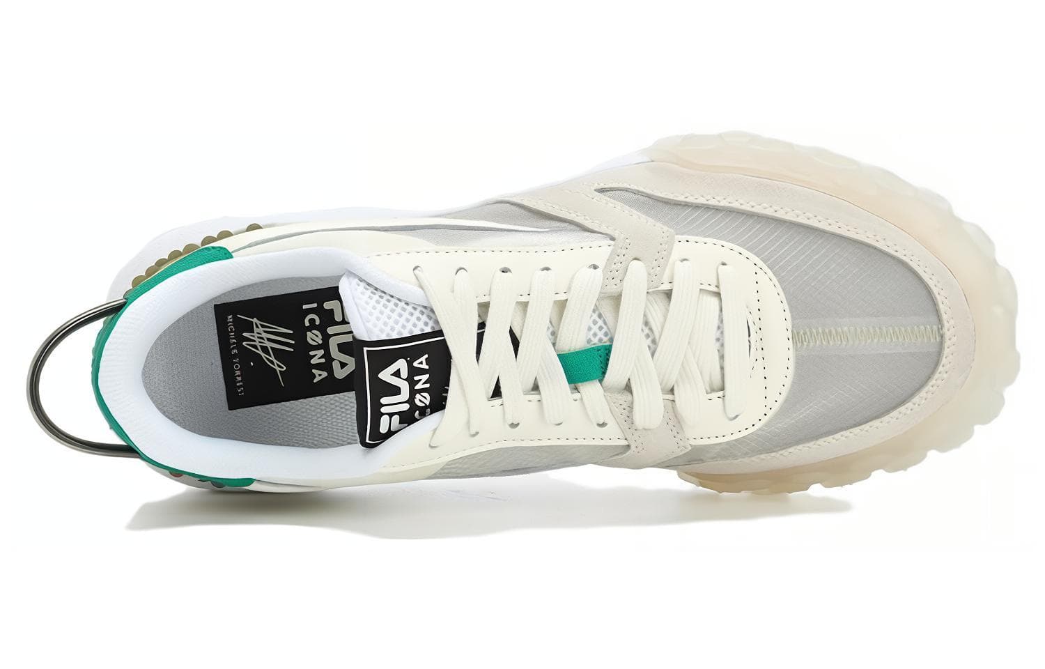 FILA Gara Anti-Slip Wear-Resistant Low-Top Running Shoes Men's White Green 5