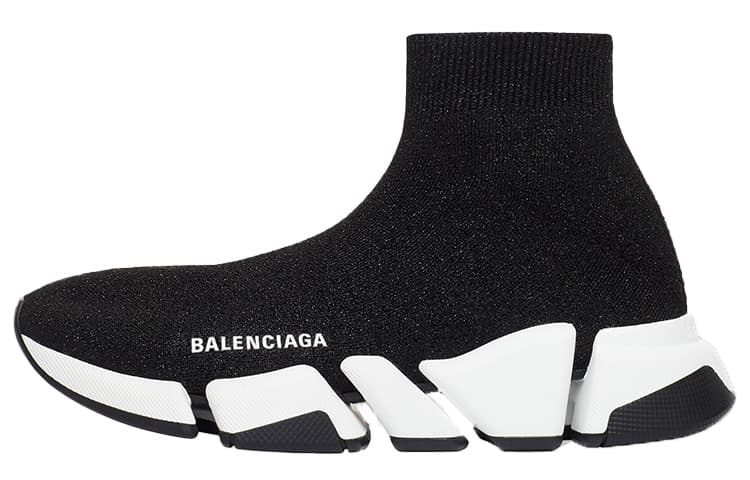 Balenciaga Speed 2.0 Black White Shiny Women's 2