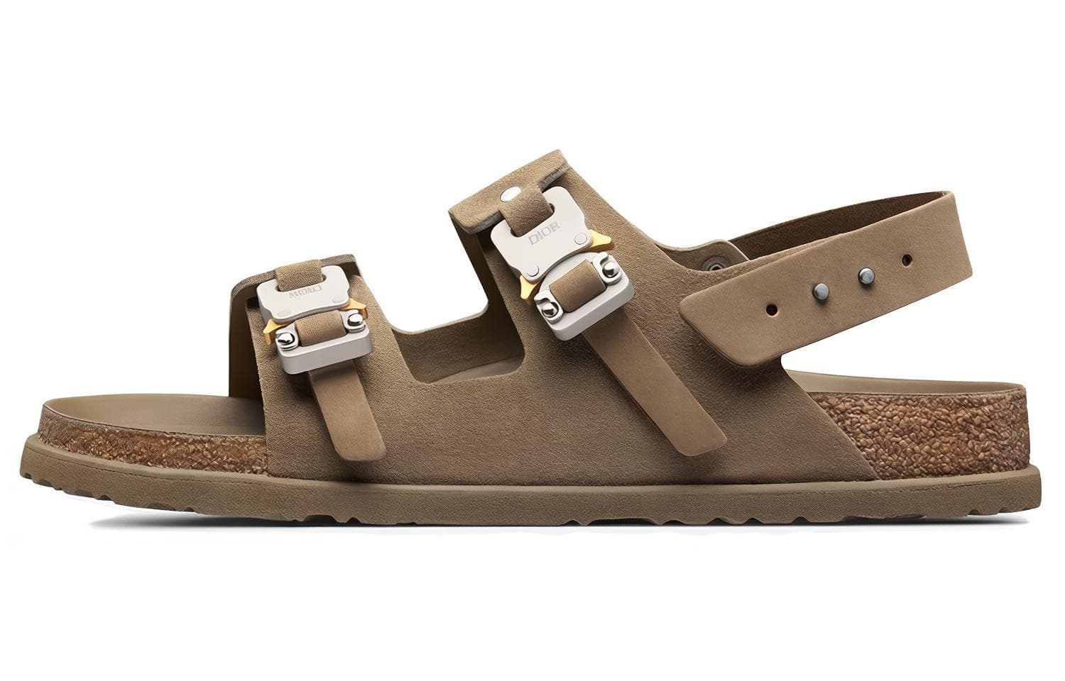 Birkenstock x DIOR Milano Leather Flat Casual Fashion Sandals Men's Khaki 2
