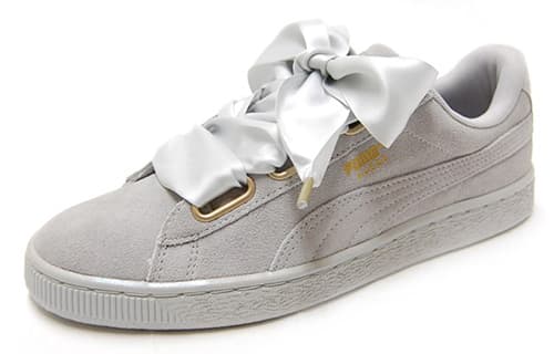 PUMA Suede Heart Satin Low Tops Skateboarding Shoes Unisex Gray 3