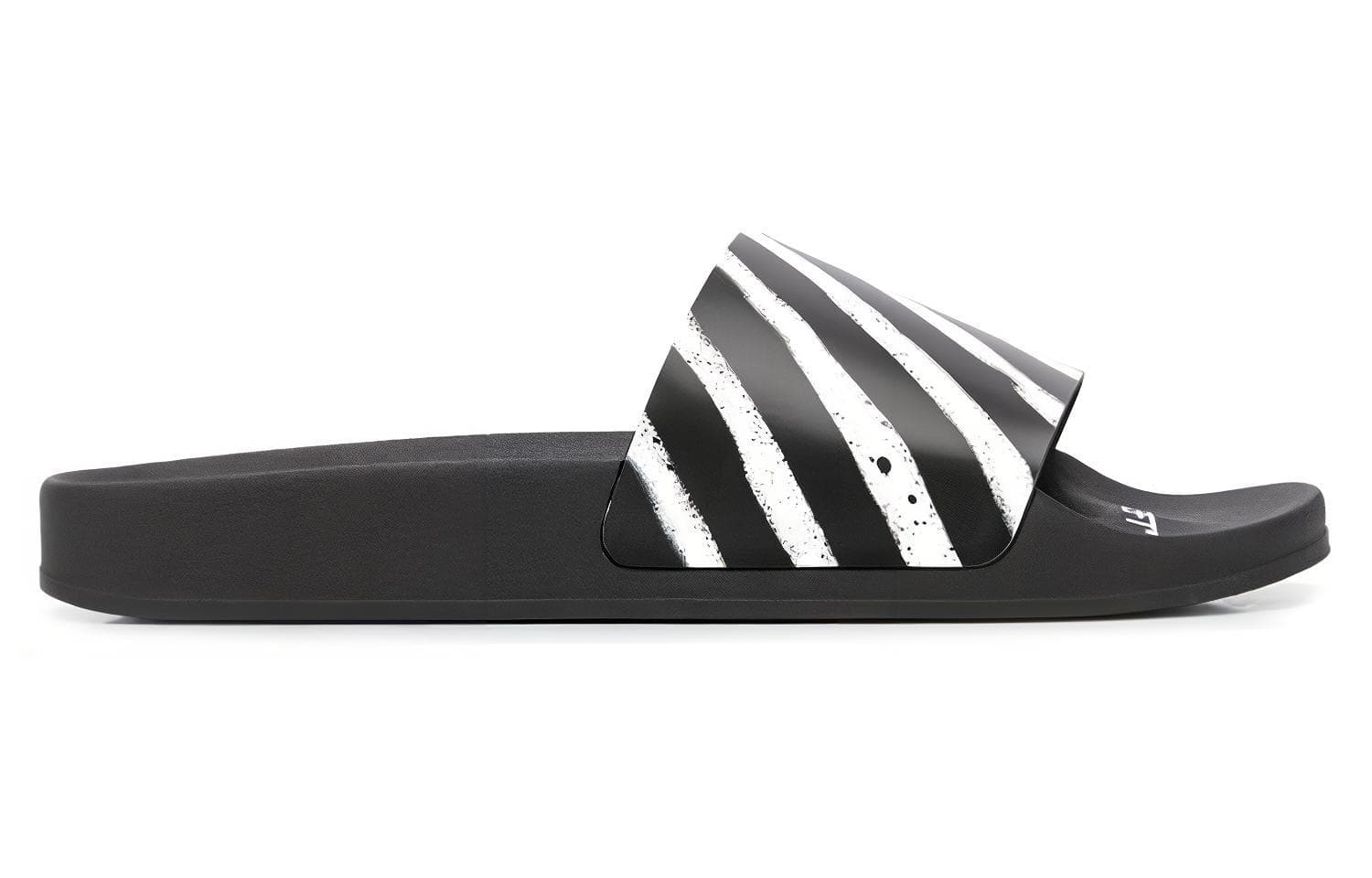 OFF WHITE Spray Stripes Slider Black White SS20 4