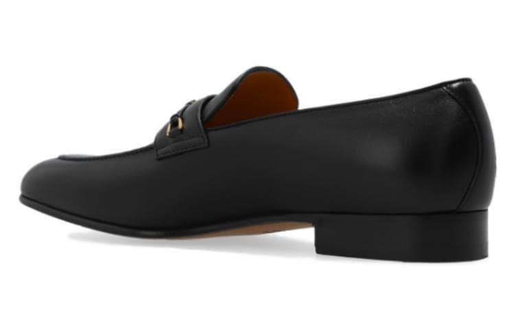 GUCCI Leather Fashion Slip-On Men's Casual Shoes 2cm Men's Black 4