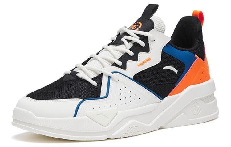 Anta G6 Soup Anti-Slip Wear-Resistant Low-Top Skateboard Shoes Men's Black White Orange 3