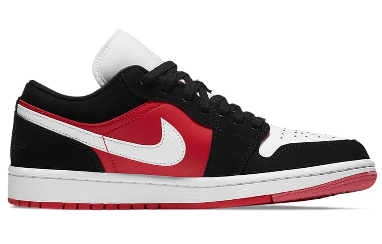 JORDAN 1 Low Black White Gym Red Women's 3