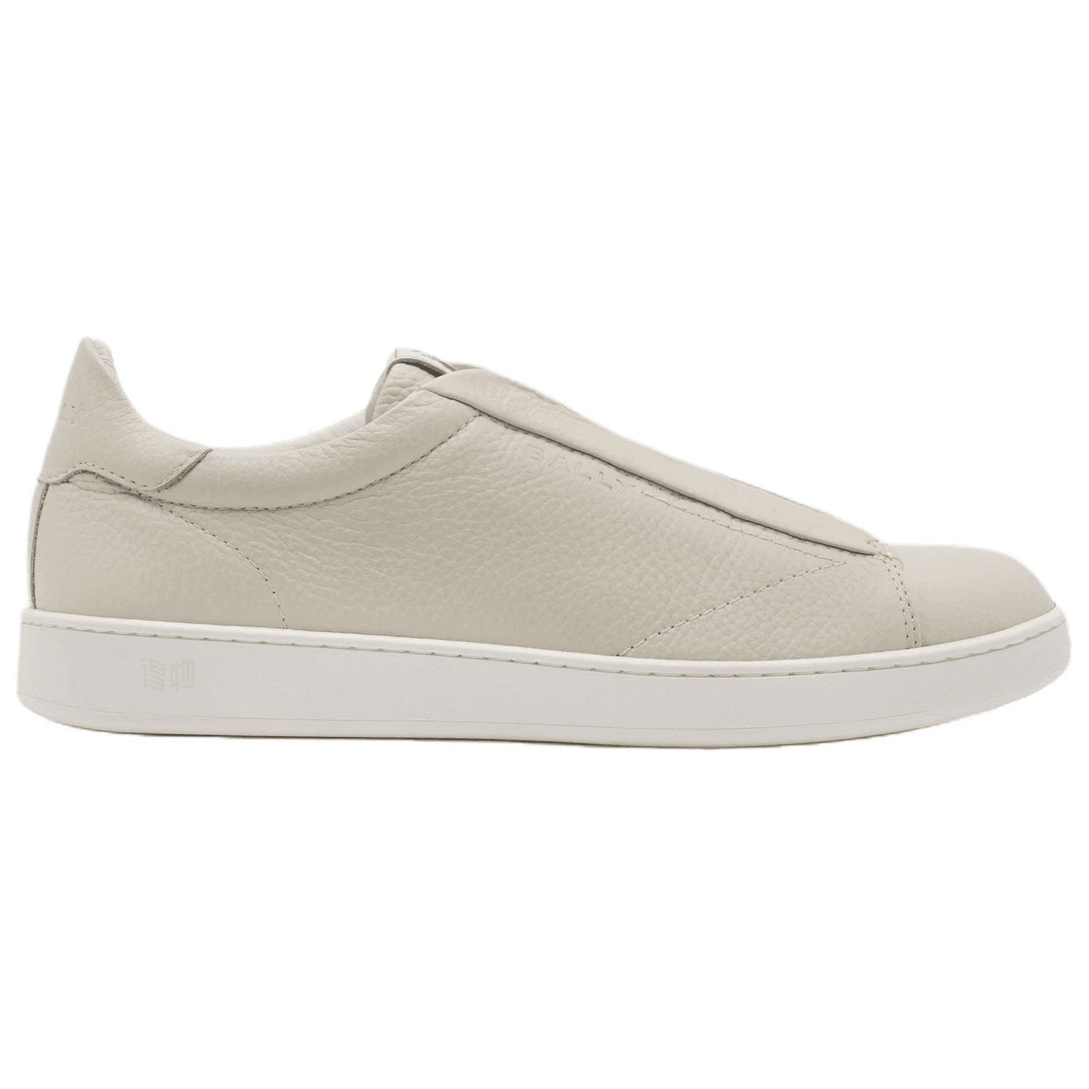 BALLY Retro Crest Calfskin Slip-On Low-Top Sneakers Men's White 3