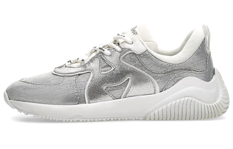 HOGAN H597 Cushioned Slip-Resistant Abrasion-Resistant Low-Top Casual Shoes Women's Silver White
