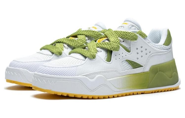 LINING Shining Star 2 Skateboard Shoes Women's Low-Top White Green 6