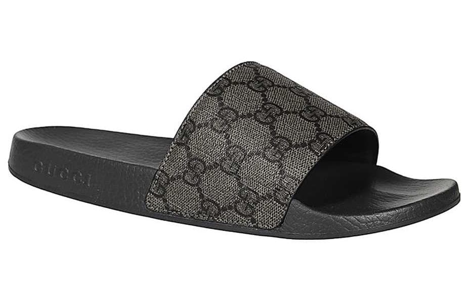 GUCCI Slide Grey Sandals Monogram 6
