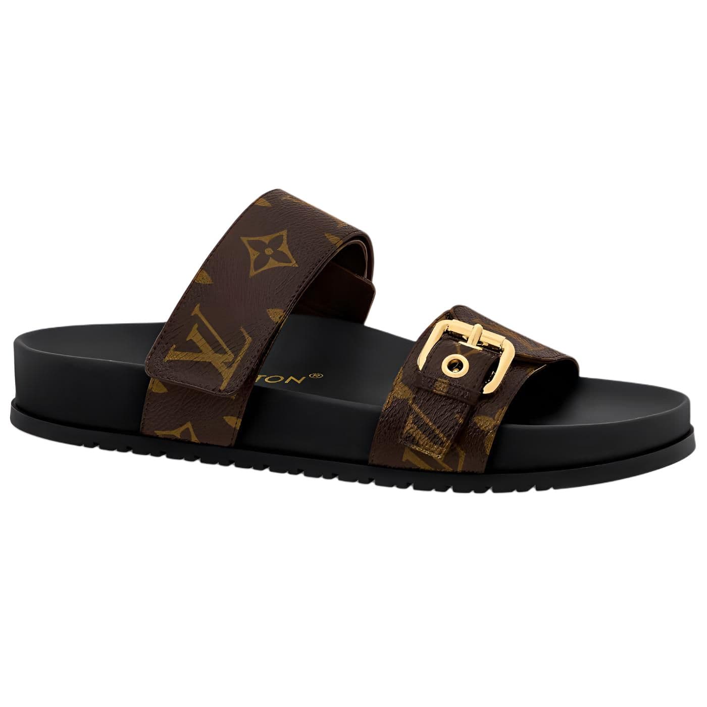 LOUIS VUITTON Bom Dia Flat Mules Women's 4