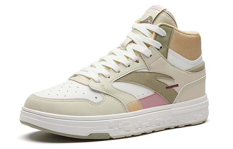 Anta Street Naughty High-Top Skateboard Shoes Women's White Yellow 6