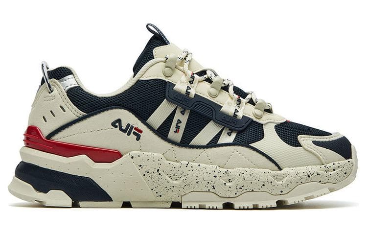 FILA Trek Chunky Sneakers Women's Low-Top White Bamboo Shoots/Military Blue 3