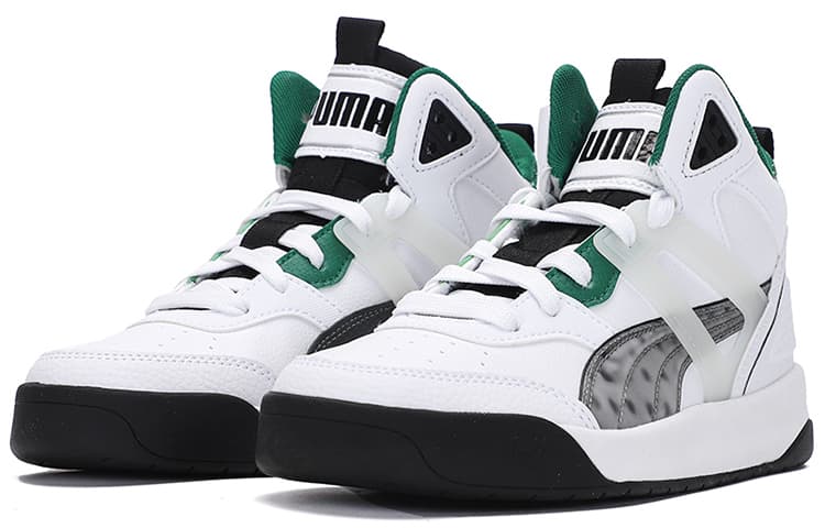 PUMA Unisex Backcourt Mid Cyber Week Sneakers White/Green 6