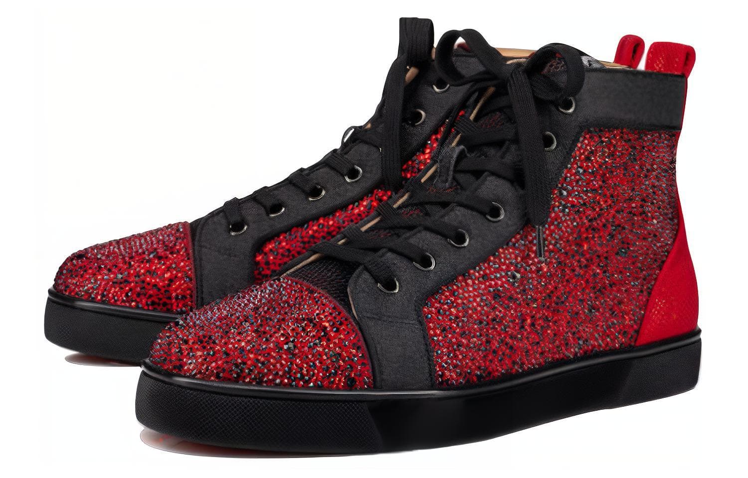 CL LUBOTING Louis High-Top Skateboard Shoes Men's Red Black 4