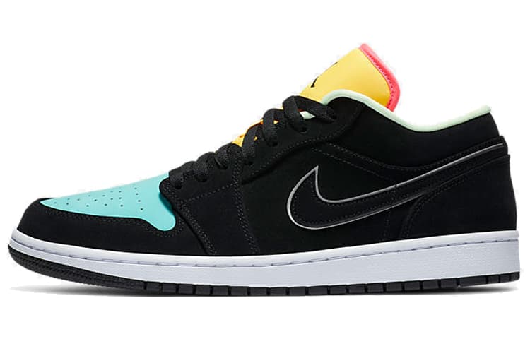 JORDAN 1 Low Black Aurora Green Laser Orange