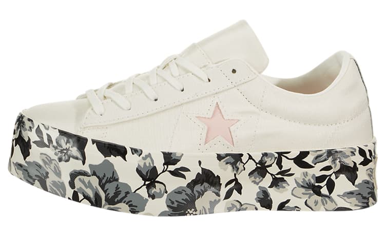 Converse One Star Platform Ox Canvas Shoes White/Black/Pink Women's 2
