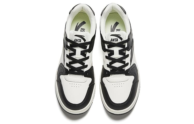 Anta Cushioning, Wear Resistant Low Top Skateboard Shoes Women's Black White 6