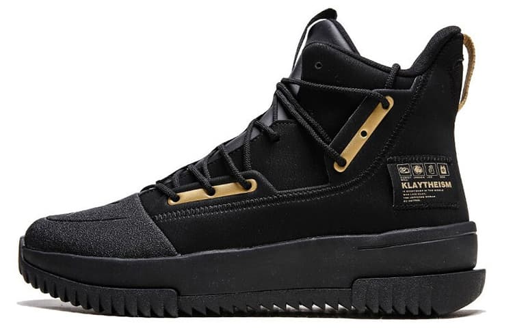 Anta Basketball Collection Anti-Slip Wear-Resistant High-Top Vintage Basketball Shoes Men's Black Gold 2