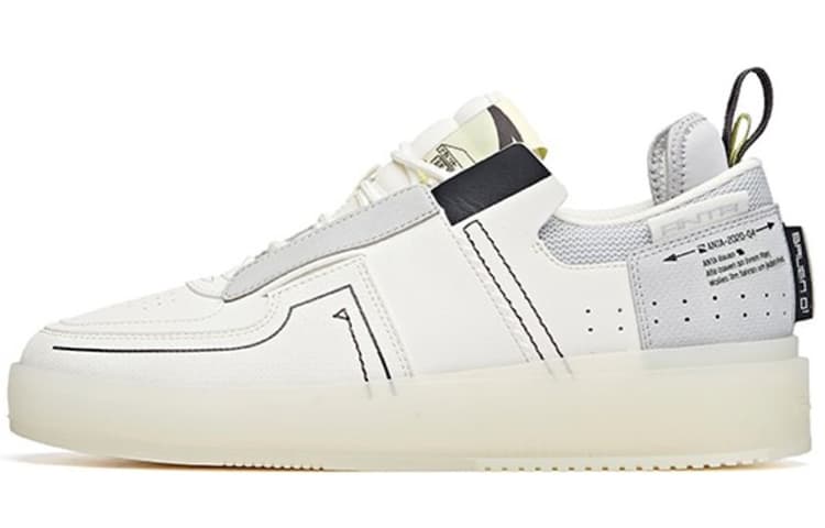 ANTA Life Collection Skateboard Shoes Men Low-Top Microchip Gray White