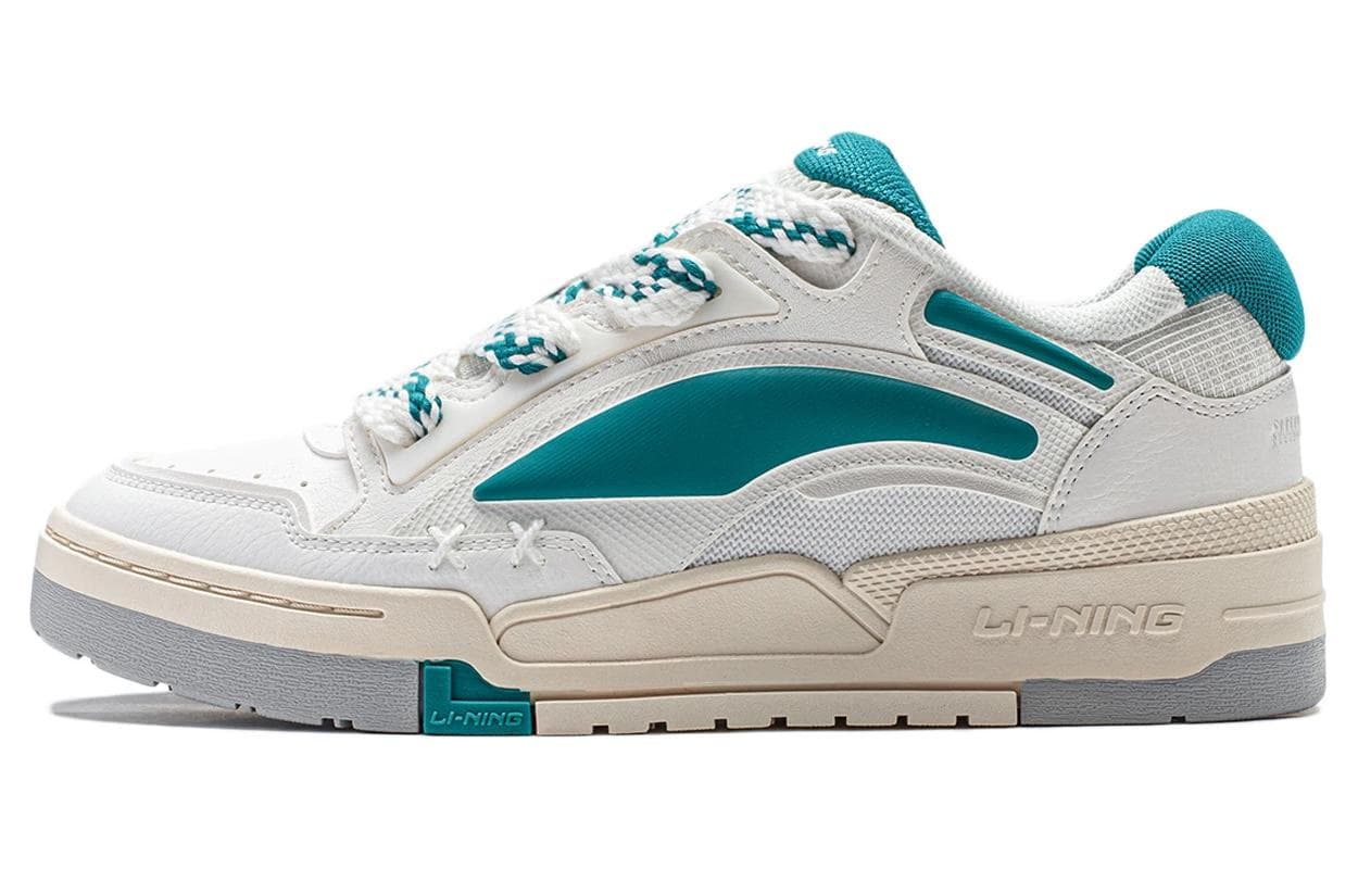 LiNing Journey V2 Anti-Slip And Wear-Resistant Lightweight Low-Top Skateboard Shoes Men's White Turquoise