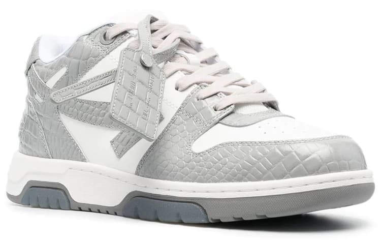 OFF WHITE Out Of Office Croco Print Sneaker 'Grey White' 4