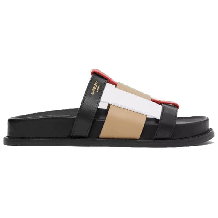Burberry Ellendale Woven Slide Sandals Black Women's 4