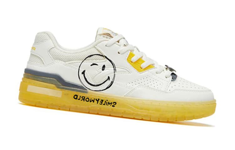 Anta Flame 4.0 Slip-Resistant Cushioning Wear-Resistant Low-Top Skateboard Shoes Men's White Yellow 4