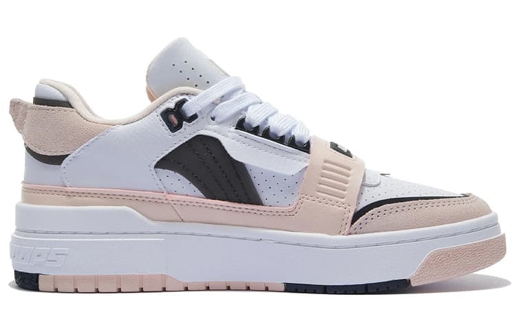 LINING Badfive Vintage Basketball Shoes Women's Low-Top Standard White/Soft Rose Pink 3