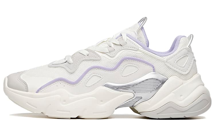 ANTA Chunky Sneakers Women's Low Top Ivory White/Shade 1 Gray