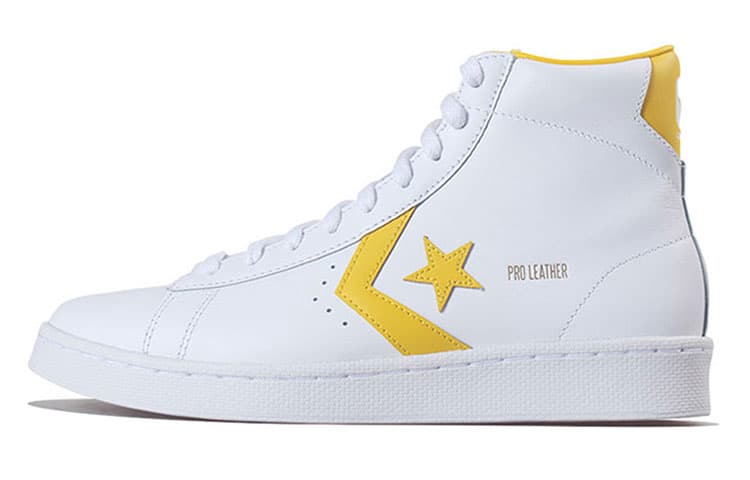 Converse Pro Leather Hi White Amarillo