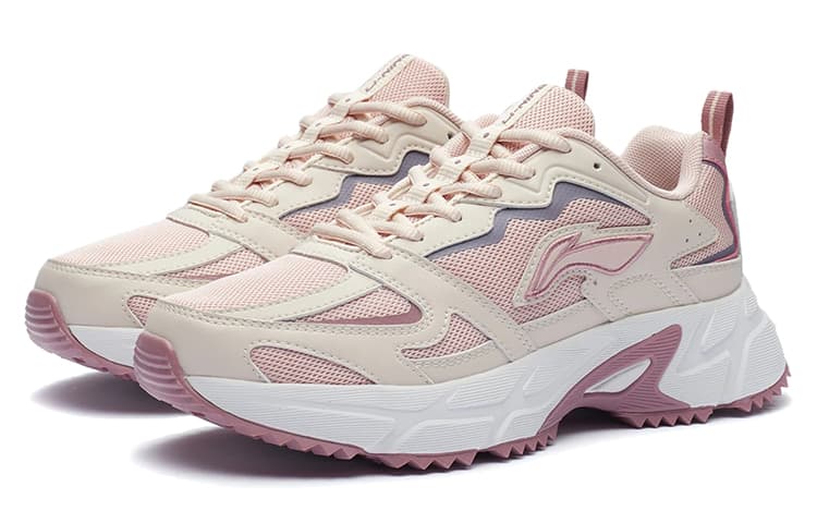 LiNing Coverage Warm Slip-Resistant Low-Top Skateboard Shoes Women's Light Gray Pink 6
