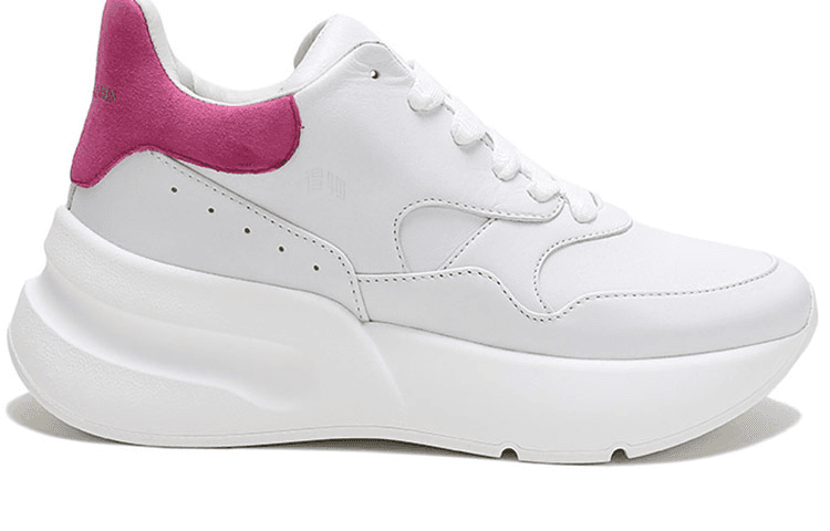 Alexander McQueen Lace-Up Casual Sneakers Women's Rose Purple White 3