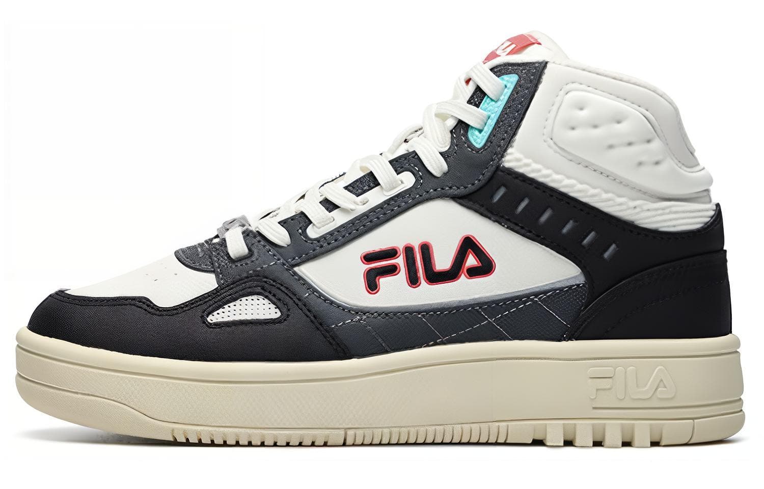 FILA Glory Vintage Basketball Shoes Women's High-Top Black White 2