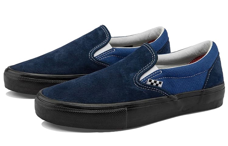 Vans Unisex Skate Slip On Vcu Sneakers Black/Blue 4