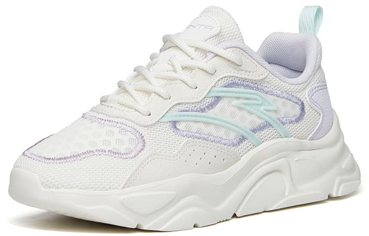 Anta Life Collection Cushioning Anti-Slip And Wear-Resistant Low-Top Casual Shoes Women's White Purple Blue 3