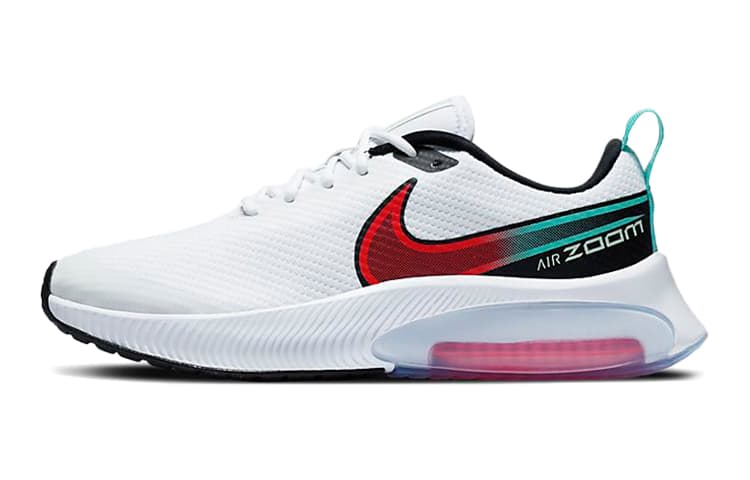Nike Air Zoom Arcadia Slip Resistant Cushioning Breathable Low Top Kids' Running Shoes White Red Green Teenagers