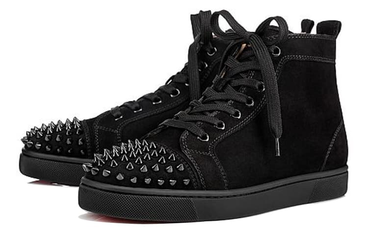 Christian Louboutin Lou Spikes Embellished High-Top Sneakers 4