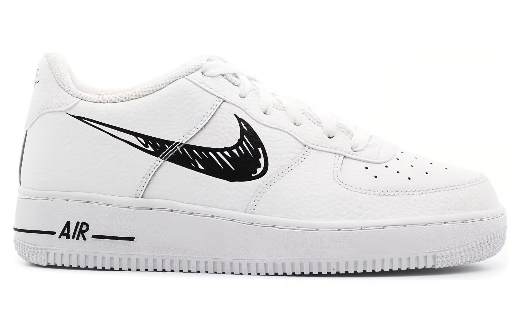 Nike Air Force 1 Low 'Doodle Swoosh - White Black' GS 3